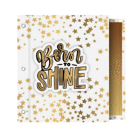 [CARPREXN3BOR] Carpeta de dos tapas para aros o cordón Rexon Born to Shine N°3