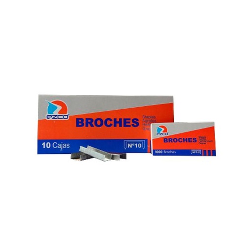 [EZCBRO1050] Broches Ezco N°10/50, caja de 1000 unidades