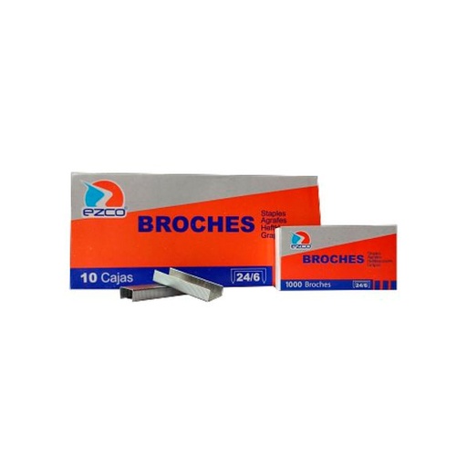 [EZCOBRO246] Broches Ezco N°24/6, caja de 1000 unidades