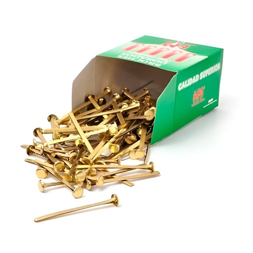 [BROCHE2PN3] Broches de 2 puntas N°3, 19mm. caja de 100 unidades