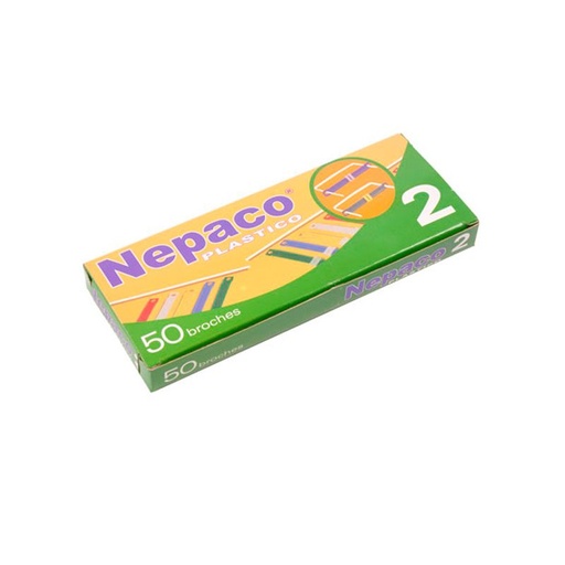 [NEPACO2LX50] Broches para carpeta, largos Nepaco N°2 caja de 50 unidades