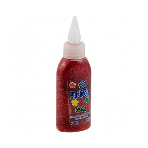 [PLASTBRROJ12] Adhesivo brillo Plasticola rojo, 38g. pack de 12 unidades