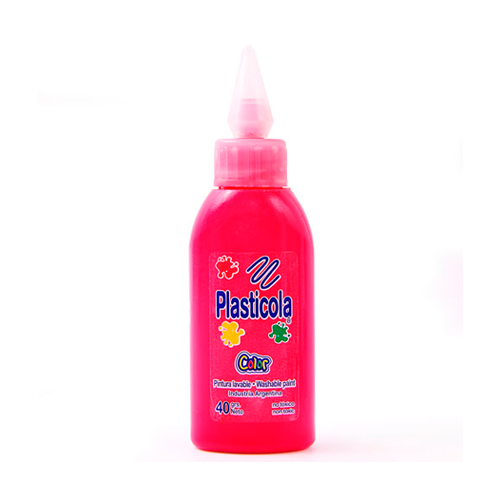 [PLASTROJAX12] Adhesivo vinílico Plasticola rojo, 40g. pack de 12 unidades