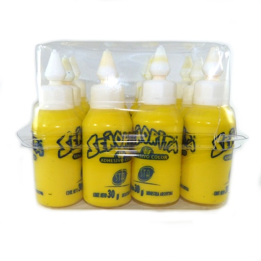 [STAADAMARX12] Adhesivo vinílico Señorita amarillo, 30g. pack de 12 unidades