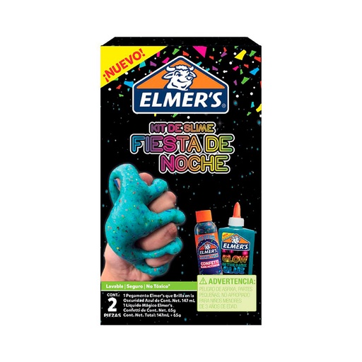 [ELMERKITx2] Kit de Slime Elmer's Fiesta de Noche de 2 piezas