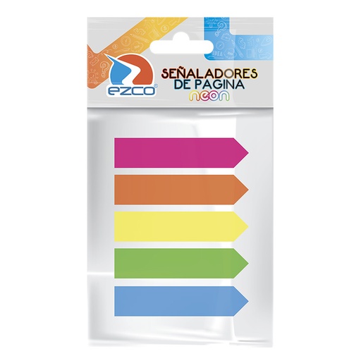[EZCOBANSURTN] Banderitas Ezco Neón  5 colores en blister de 125 unidades