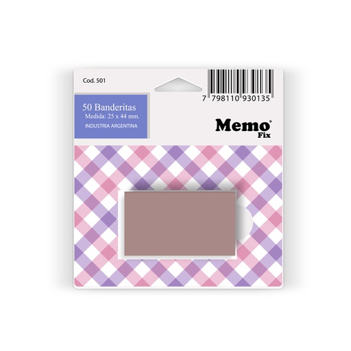 [MEMOBANBEIG] Banderitas MemoFix beige pastel, blister de 50 unidades