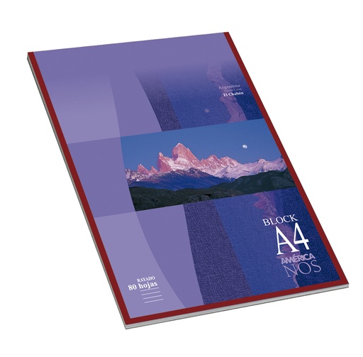 [AMERBKA480R] Block A4 Emblocado América, 80 hojas rayadas