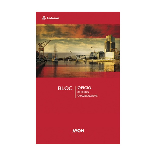 [AVONBLOF80C] Block Oficio Emblocado Avon, 80 hojas cuadriculadas perforadas