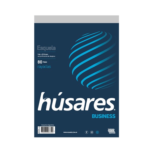 [HUSARES6334] Block Húsares Business A5, 80 hojas rayadas
