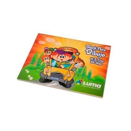 [LUMABKCOL5] Block de dibujo Luma, 24 hojas lisas color