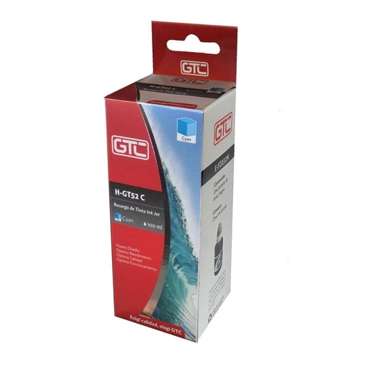 [BOTGT52CYPHP] Botella de tinta Alternativa para impresoras HP GTC H GT52 C cyan