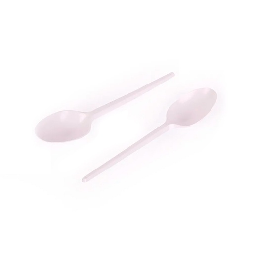 [CUCHPLAX1000] Cuchara plástica para postre, blanca, 1000 unidades