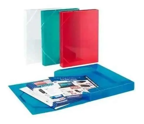 [CAJAOFCOL2] Caja con elástico plastificada Oficio color 2cm.