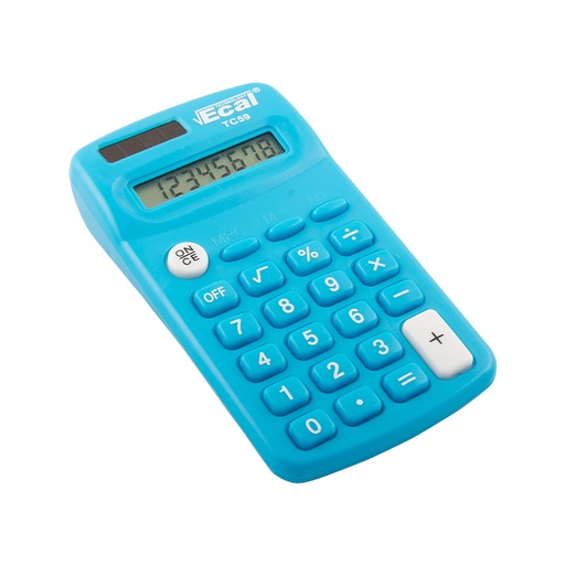 [ECALTC59CELE] Calculadora de bolsillo Ecal TC59 celeste