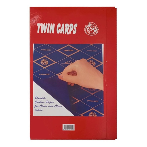 [CARBONAZUL50] Papel carbónico manual Twin Carps azul, 50 hojas