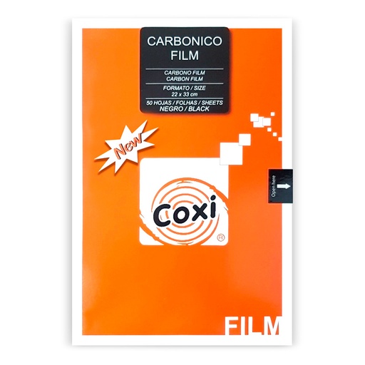 [CARBONEGRO50] Film carbónico para máquina Twin Carps negro, 50 hojas