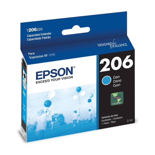 [EPSCART206CY] CARTUCHO ORIGINAL Epson T206220-AL Cyan