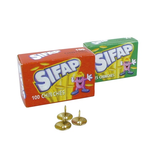 [SIFAPCHIX100] Chinches de 1 punta Sifap, caja de 100 unidades