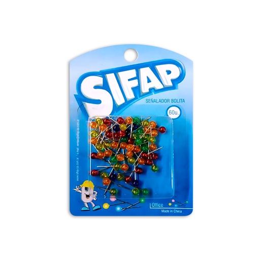 [SIFAPSEBOLCH] Chinches Señalador Bolita chica Sifap, pack de 60 unidades