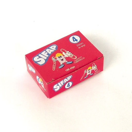 [SIFAPCLIPN4] Broches Clips Sifap N°4, 33mm. caja de 100 unidades