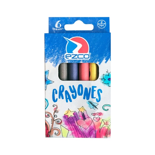 [EZCOCRAYX6] Crayones de cera Ezco de 6 colores