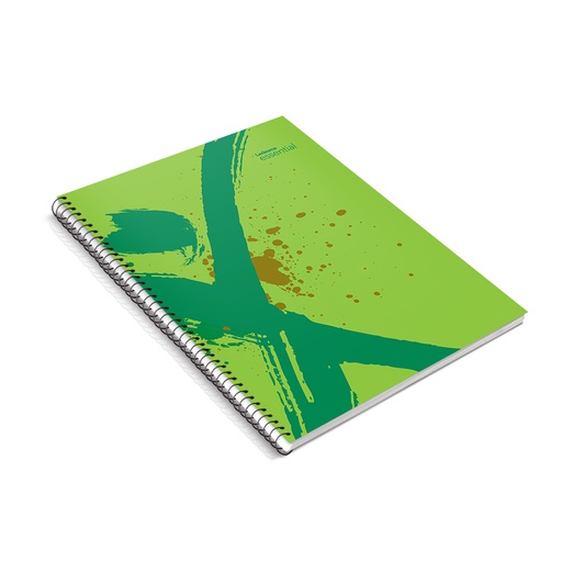 [ESSEN297VERC] Cuaderno Essential espiralado polipropileno verde, 22x29cm. 84 hojas cuadriculadas