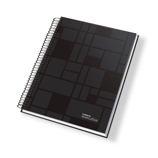 [EXEC1621NEGC] Cuaderno Executive espiralado polipropileno negro, 16x21cm. 120 hojas cuadriculadas