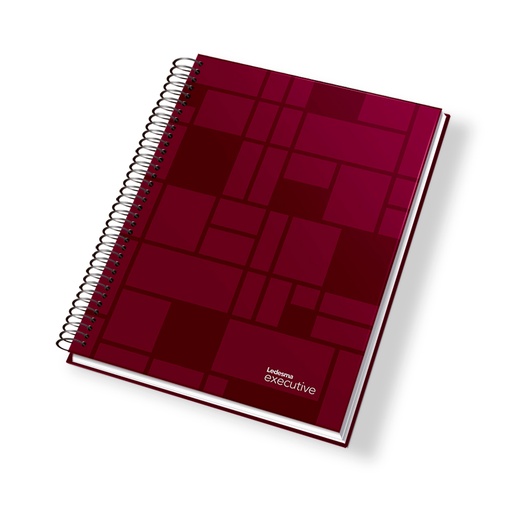 [EXEC297BOCU] Cuaderno Executive espiralado polipropileno bordó, 22x29cm. 84 hojas cuadriculadas