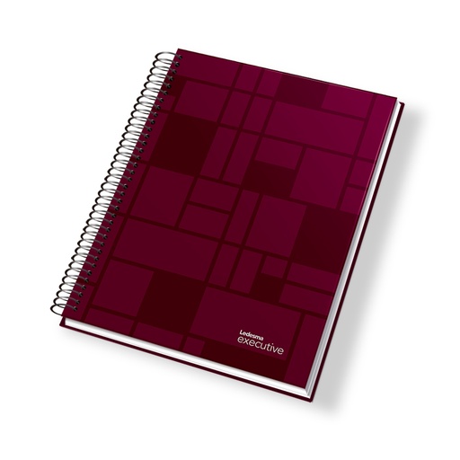 [EXEC297BORA] Cuaderno Executive espiralado polipropileno bordó, 22x29cm. 84 hojas rayadas