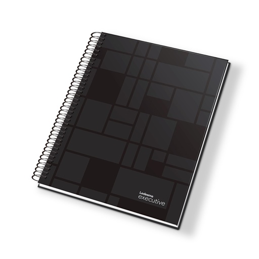[EXEC297NECU] Cuaderno Executive espiralado polipropileno negro, 22x29cm. 84 hojas cuadriculadas