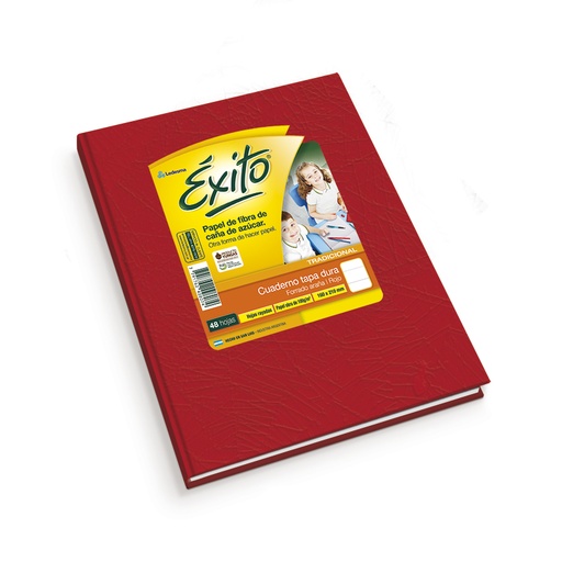 [EXITO3URO48R] Cuaderno Éxito Universo tapa de cartón rojo, 19 x 23cm. 48 hojas rayadas