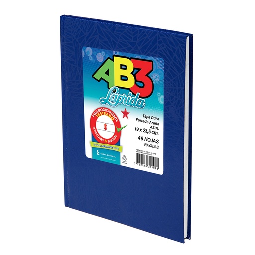 [LAPAB3AZU50R] Cuaderno Araña Laprida AB3 tapa de cartón azul, 19 x 23cm. 50 hojas rayadas