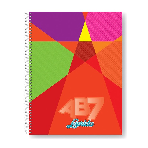 [LAPRIAB7100R] Cuaderno espiralado Laprida AB7 tapa de cartón, 21 x 27cm. 100 hojas rayadas