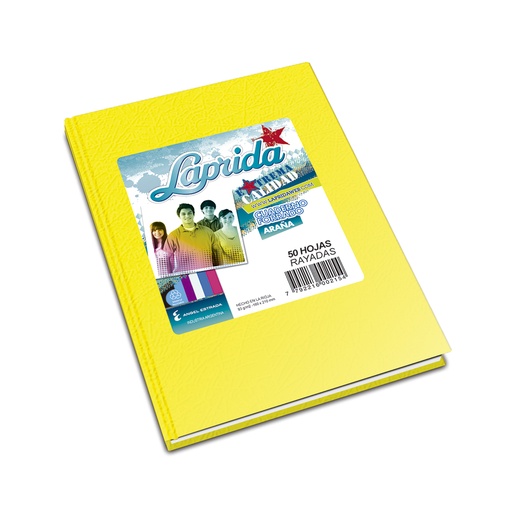 [LAPRIDAAM50R] Cuaderno Araña Laprida tapa dura amarillo, 16 x 21cm. 50 hojas rayadas