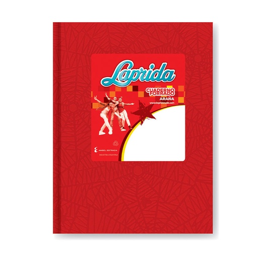 [LAPRIDARO50R] Cuaderno Araña Laprida tapa dura rojo, 16 x 21cm. 50 hojas rayadas