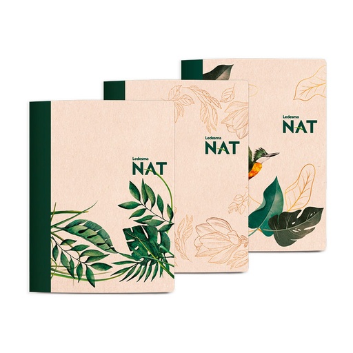 [NAT162142RA] Cuaderno Ledesma NAT libreta tapa flexible, 16x21cm. 42 hojas punteadas