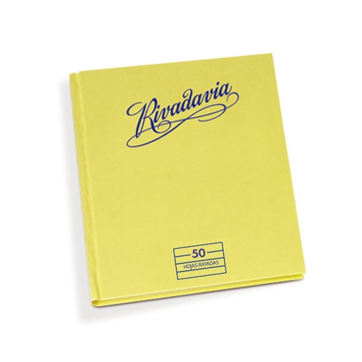 [RIVTC50R] Cuaderno Rivadavia tapa cartón, 16x21cm. 50 hojas rayadas
