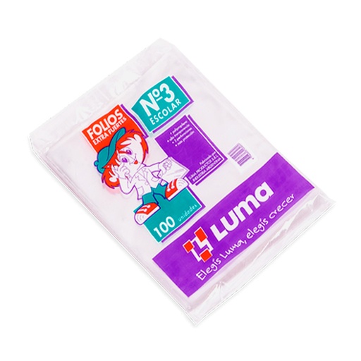 [LUMAPPPEX100] Folios N°3 escolar PPP Equipo comercial  pack x 100 