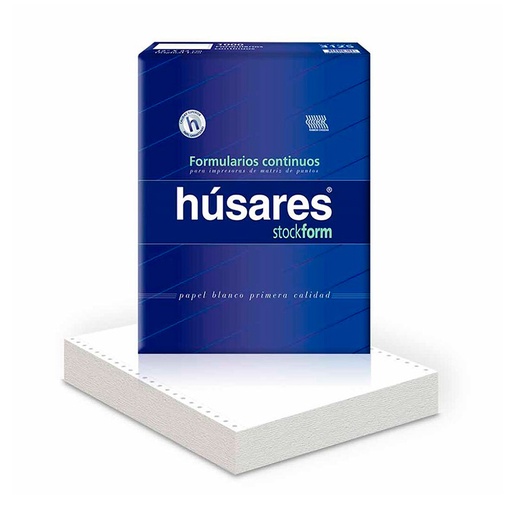 [HUSARES3128] Formulario continuo Húsares original liso troquelado a 4", 12" x 25cm. 1000 hojas