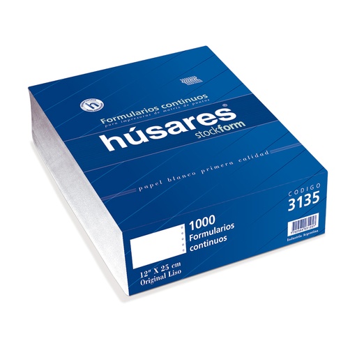[HUSARES3135] Formulario continuo Húsares, 12" x 25cm. 70g.