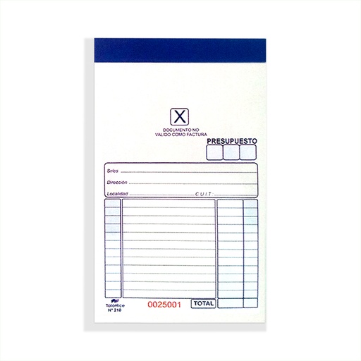 [TALOFFICE216] Talonario Neutro duplicado Taloffice 216