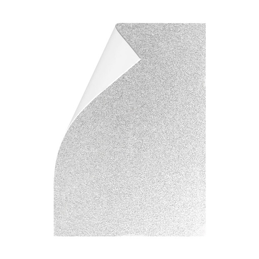 [GOMAGLIBLA10] Goma Eva Glitter blanca, 40 x 60cm. pack de 10 unidades