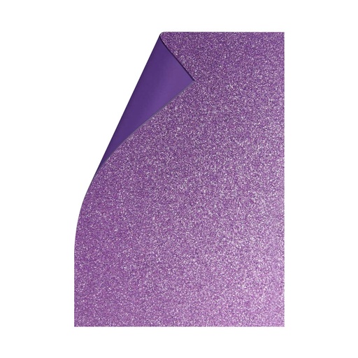 [GOMAGLILIL10] Goma Eva Glitter lila, 40 x 60cm. pack de 10 unidades