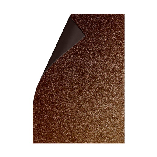 [GOMAGLIMAR10] Goma Eva Glitter marrón, 40 x 60cm. pack de 10 unidades