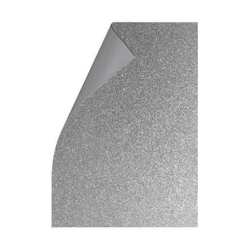 [GOMAGLIPLA10] Goma Eva Glitter plata, 40 x 60cm. pack de 10 unidades