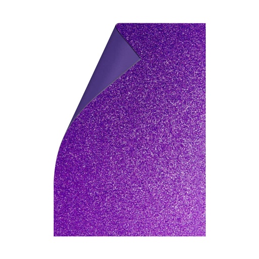 [GOMAGLIPUR10] Goma Eva Glitter púrpura, 40 x 60cm. pack de 10 unidades