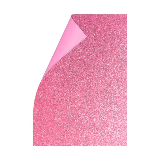 [GOMAGLIROS10] Goma Eva Glitter rosa, 40 x 60cm. pack de 10 unidades