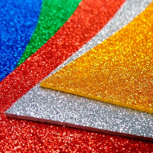 [GOMAGLISUR10] Goma Eva Glitter colores surtidos, 40 x 60cm. pack de 10 unidades