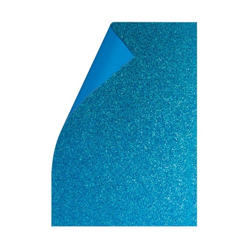 [GOMAGLITUR10] Goma Eva Glitter turquesa, 40 x 60cm. pack de 10 unidades